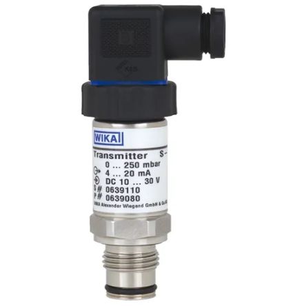 WIKA S-11 Series Pressure Sensor, 0bar Min, 10bar Max, 2 Wire, 4 → 20 mA Output, Gauge Reading [43425054]; 269-0335