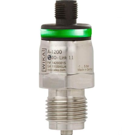 WIKA A-1200 Series Pressure Sensor, -1bar Min, 0bar Max, PNP Output, Gauge Reading [48767890]; 269-0612