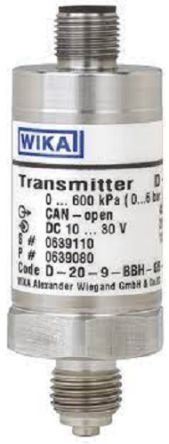 WIKA D-20-9 Series Pressure Sensor, 0bar Min, 1.6bar Max, CANopen Output, Gauge Reading [48768249]; 269-0624