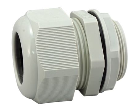 RS PRO Grey Nylon Cable Gland, M12 Thread, 3mm min., 6.5mm max., IP68 [0]; 269-1707