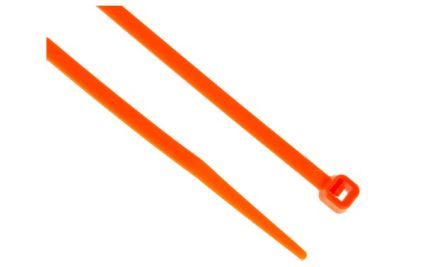 RS PRO Cable Tie, 203mm x 3.6 mm, Orange Nylon, Pk-250 [0]; 269-1746