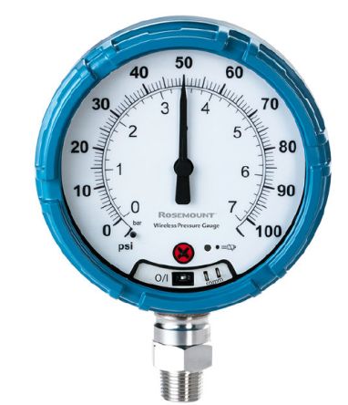 Rosemount 1/2-14 NPT Male Analogue Pressure Gauge 100bar Bottom Entry 4.5in Outside Diameter [WPG45XI1G11D000100Q4Q8]; 269-1963