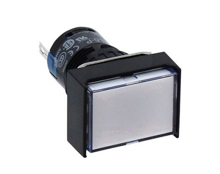 Idec, A6 Series, Panel Mount White LED Pilot Light, 16mm Cutout, IP40, IP65, Rectangular, 24V ac/dc [AL6H-P4PJW]; 269-3003