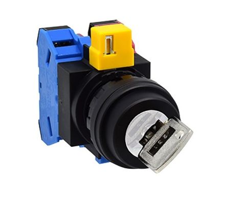 Idec IP20, IP65 Key Switch, 1NO, 10A 12-Way Flat-Key [HW1K-2B10]; 269-3009
