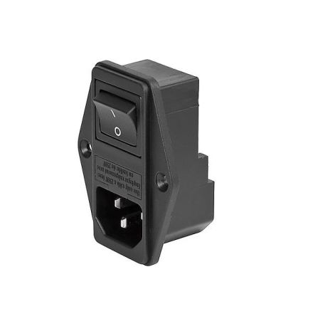 Schurter C14 Panel Mount IEC Connector Male, 10A, 250 VAC, Fuse Size 5 x 20mm [4304.6064]; 269-3819