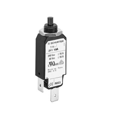 Schurter CBE Thermal Circuit Breaker - T11-311  Single Pole 240V ac Voltage Rating, 12A Current Rating [4400.0279]; 269-3821