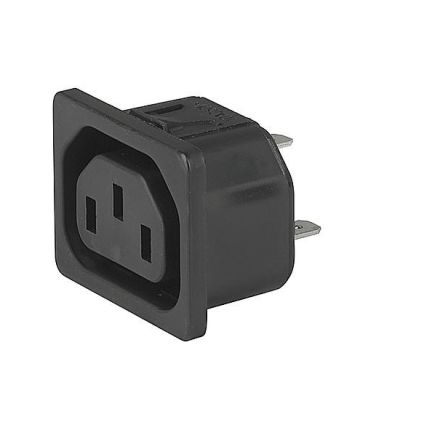 Schurter 10A, 250 V ac Receptacle Panel Mount Filtered IEC Connector 6600.4320, Quick Connect None Fuse [6600.4320]; 269-3850