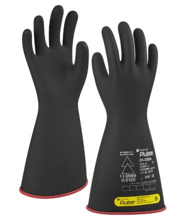 Tilsatec 24-2024 Black/Red Natural Rubber Latex Electrical Protection Work Gloves, Size 10, Latex, Natural Rubber [24-2024/10]; 269-4138