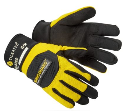 Tilsatec 49-6220 Black/Yellow Yarn Cut Resistant, Puncture Resistant Work Gloves, Size 9, Composite Coating [49-6220-09]; 269-4157