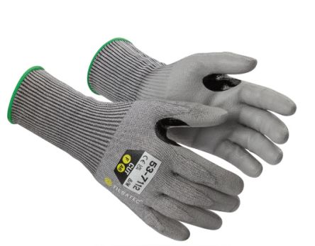 Tilsatec 53-7112 Grey Yarn Cut Resistant Work Gloves, Size 11, Nitrile Coating [53-7112/11]; 269-4176