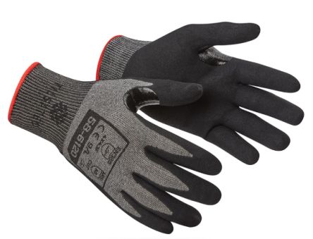 Tilsatec 58-6120 Black Yarn Cut Resistant Work Gloves, Size 7, Bi-Polymer Coating [58-6120-07]; 269-4193