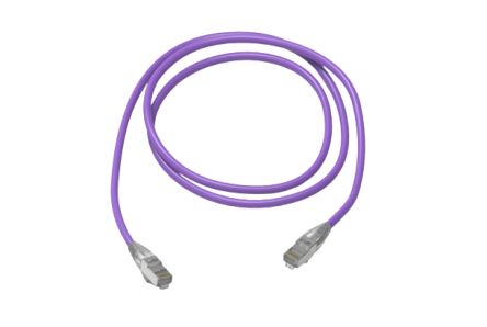 HellermannTyton ConnectivityRJ45C6A, 10m Cat6a, Purple RJ45 to Male RJ45 Male, F/FTP Shielded, Terminated LSZH Sheath [RJ45C6A-10.0M-S-LS/VI-CCA]; 269-5108