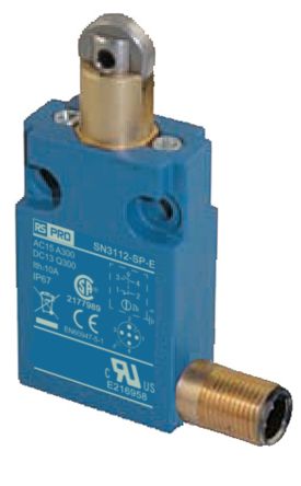 RS PRO Roller Limit Switch, 1NC/1NO, IP67, SPDT, Zinc Alloy Housing, 300V ac ac Max, 10A Max [0]; 269-5431