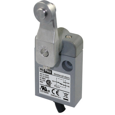 RS PRO Roller Limit Switch, 1NC/1NO, IP67, SPDT, Zinc Alloy Housing, 240V ac ac Max, 3A Max [0]; 269-5434