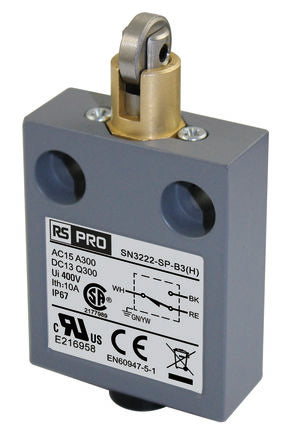 RS PRO Roller Limit Switch, 1NC/1NO, IP67, SPDT, Zinc Alloy Housing, 240V ac ac Max, 3A Max [0]; 269-5440
