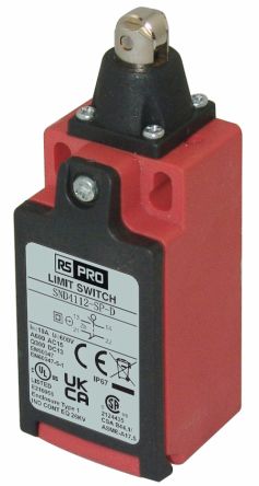 RS PRO Roller Plunger Limit Switch, 1NO/1NC, IP67, SPDT, Glass Reinforced Plastic (GRP) Housing, 250V ac ac Max, 3A Max [0]; 269-5465
