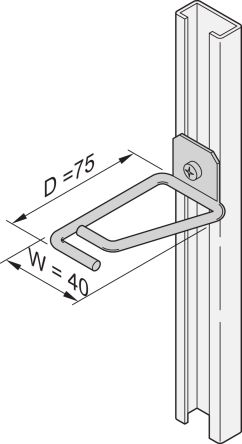 nVent SCHROFF 20118 Series Steel Cable Hook for Use with Cable, 40 x 75mm [20118-554]; 269-8550