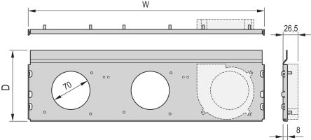 nVent SCHROFF Base Plate, 6U, 485 x 92mm [27230-254]; 269-8608