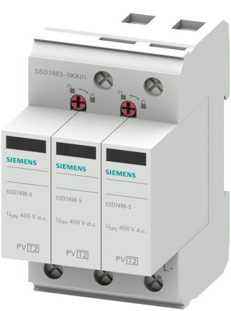 Siemens 1 Phase Surge Arrester, 40kA, 3.7kV, DIN Rail Mount [5SD7483-0KK01]; 269-9751