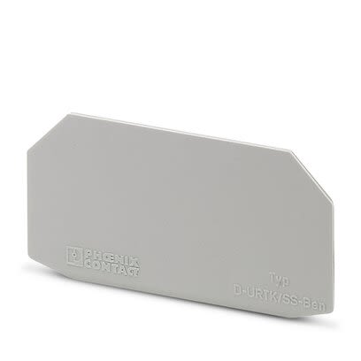 Phoenix Contact D-URTK/SS Series End Cover for Use with DIN Rail Terminal Blocks [0321022]; 270-0104