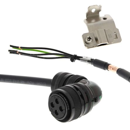 Omron 1S Series Power Cable for Use with Servo Motor, 1.5m Length, 2 kW, 3 kW, 400 V [R88A-CA1E001-5SF-E]; 270-1647