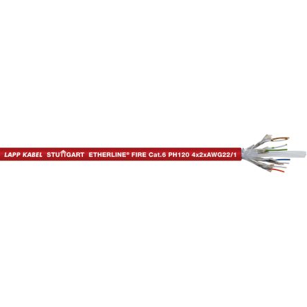 Lapp, 100m Cat6, Red, Tinned Copper Braid, Unterminated [2170913]; 270-1955