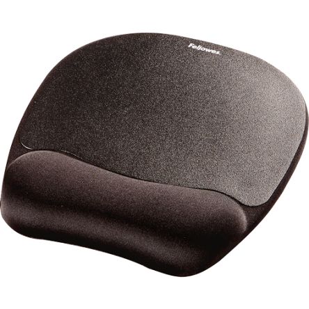 Fellowes Black Memory Foam Mouse Pad & Wrist Rest 2.54 x 20.16 x 23.50cm 25.4mm Height [9176501]; 270-2342