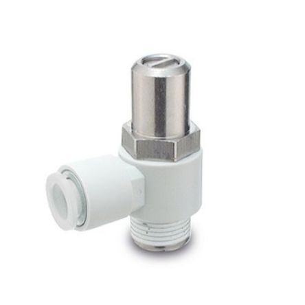 SMC AS1F-T Series Threaded Fitting, M5 Inlet Port x Tube Outlet Port x 4mm Tube Outlet Port, AS Series [10-AS1201F-M5-04]; 270-2696