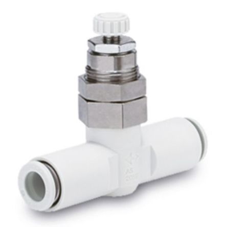 SMC AS Series Tube Fitting, 4mm Tube Inlet Port x 4mm Tube Outlet Port, AS2001F [AS2001F-04-3]; 270-2716