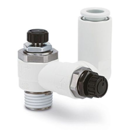 SMC ASD-FM Series Threaded Fitting, M5 Inlet Port x 6mm Tube Outlet Port, ASD430FM-02 [ASD430FM-02-06S]; 270-2721