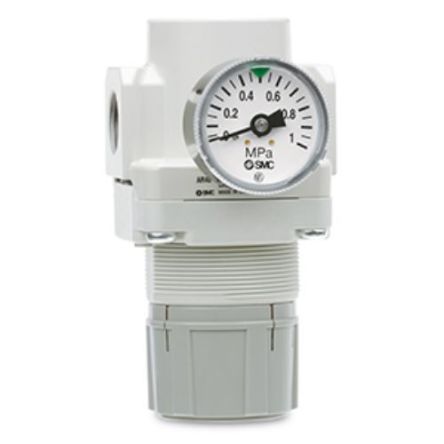 SMC G 1/4 Pneumatic Regulator - 0.05MPa to 1MPa, G 1/4 Female in, 0.7bar max. input, AR111-F02 [EAR111-F02]; 270-2808