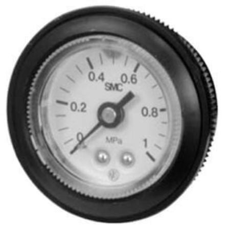 SMC M5 Female Analogue Pressure Gauge 10bar Back Entry 42.5mm Outside Diameter [G46-10-02M-C]; 270-2864