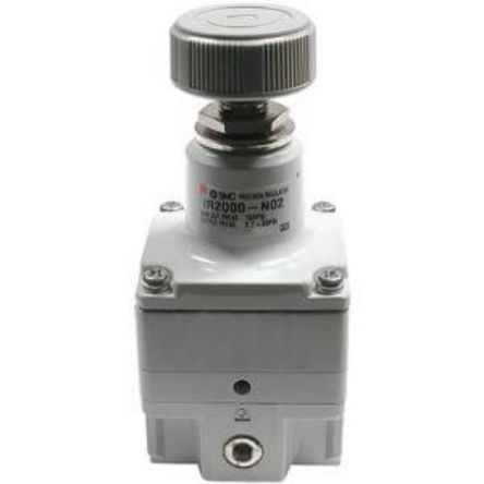 SMC Rc 1/4 Pneumatic Regulator - 1MPa to 0.05MPa, G 1/4 Female in, 1Mpa max. input, IR2000-02 [IR2000-02BG]; 270-2878