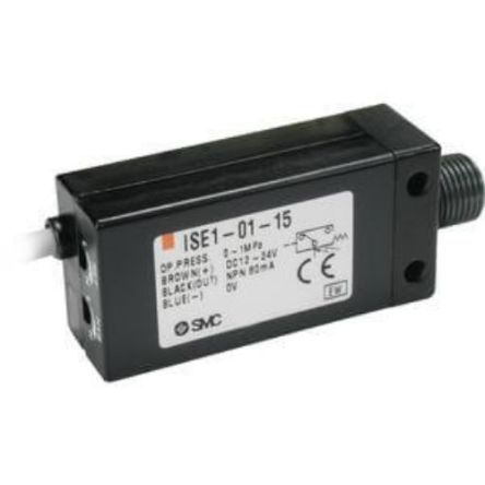 SMC PNP Open Collector 1 Output Pressure Switch, R(PT) 1/8 0MPa to 10bar [ISE1-01-55L]; 270-2889