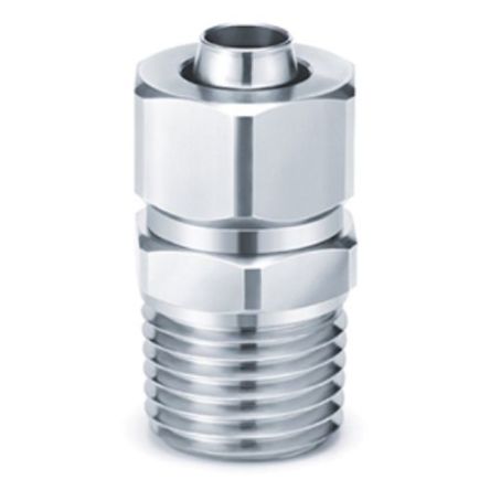SMC KFG2 Series Male Connector, 10 mm to 8 mm, Threaded-to-Tube Connection Style, KFG2H1008-02 [KFG2H1008-02S]; 270-2932