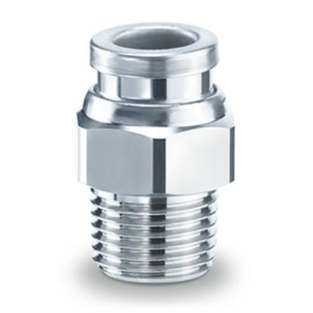 SMC KQB2 Series Male Connector, G 1/4 to 6 mm, Threaded-to-Tube Connection Style, KQB2H06-G02 [KQB2H06-G02]; 270-2992