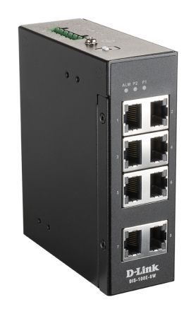 D-Link 8-Port Industrial Fast Ethernet Unmanaged Switch, Unmanaged 8 Port Ethernet Switch [DIS-100E-8W]; 270-3449