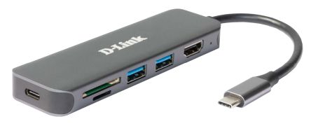 D-Link 3 Port USB 1.1, USB 2.0, USB 3.0 USB C USB C Hub, USB Bus Powered, 118 x 35 x 13mm [DUB-2327]; 270-3463