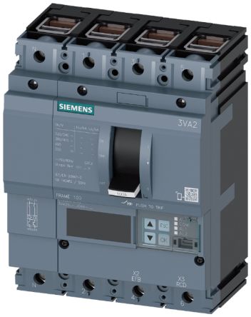 Siemens, SENTRON MCCB 4P 100A, Breaking Capacity 55 kA, Fixed Mount [3VA2010-5JQ46-0AA0]; 270-3545