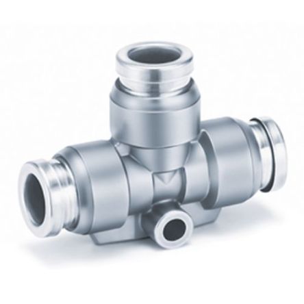 SMC KQB2 Series Union Tee, Push In 4 mm to Push In 4 mm, Tube-to-Tube Connection Style, KQB2T04-00 [KQB2T04-00]; 270-4150