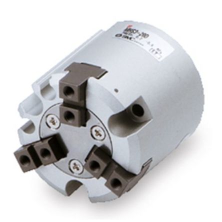 SMC 3 Finger Double Action Pneumatic Gripper, MHS3-80D, Parallel Gripping Type [MHS3-80D]; 270-4201