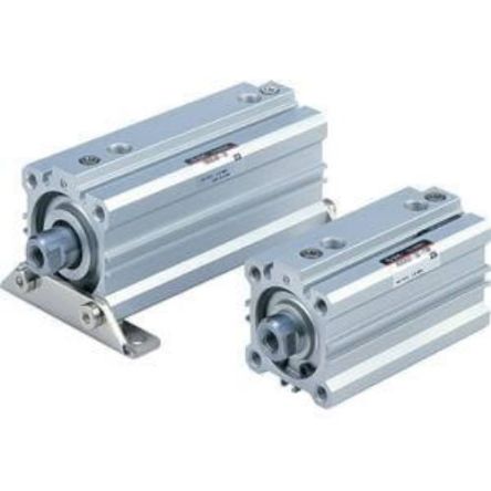 SMC Pneumatic Compact Cylinder - Series RQ, 32mm Bore, 25mm Stroke, RQ Series, Double Acting [RDQB32TF-25]; 270-4339