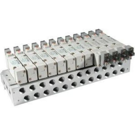 SMC Manifold Pneumatic Solenoid Valve - Air G 1/4 SS7000 Series [SS5Y7-42-10-02F-Q]; 270-4383