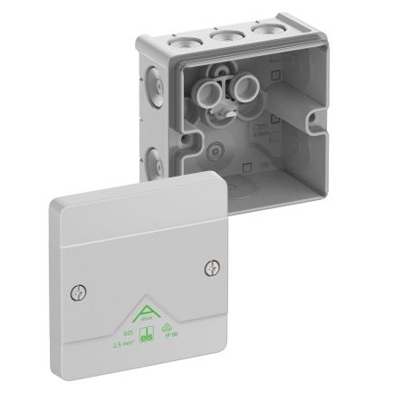 Spelsberg Abox m 025 Series Grey Polystyrene Junction Box, IP54, IP65, 0 Terminals, 82 x 82 x 52mm [80240001]; 270-4463