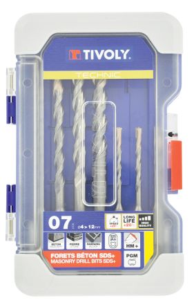 Tivoly 7-Piece Centre Drill Bit Set, 12mm Max, 4mm Min [10901070005]; 270-5478