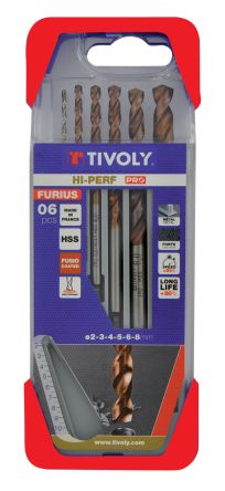 Tivoly 6-Piece for Steel, 8mm Max, 2mm Min, HSS Bits [11454170005]; 270-5567