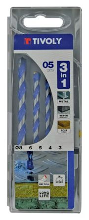 Tivoly 5-Piece for Multi-Material, 8mm Max, 3mm Min [11901770002]; 270-5588