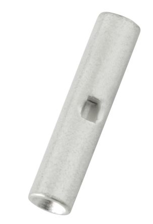 RS PRO Butt Splice Splice Connector, Silver, Uninsulated, Tin 16 → 22 AWG [0]; 270-7451