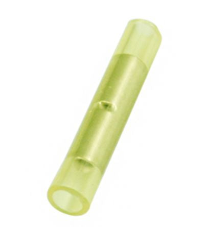 RS PRO Butt Splice Splice Connector, Yellow, Insulated, Tin 26 → 22 AWG [0]; 270-7456