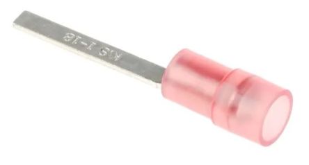 RS PRO Insulated Crimp Blade Terminal 18mm Blade Length, 0.5mm² to 1.5mm², 22AWG to 16AWG, Red [0]; 270-7462